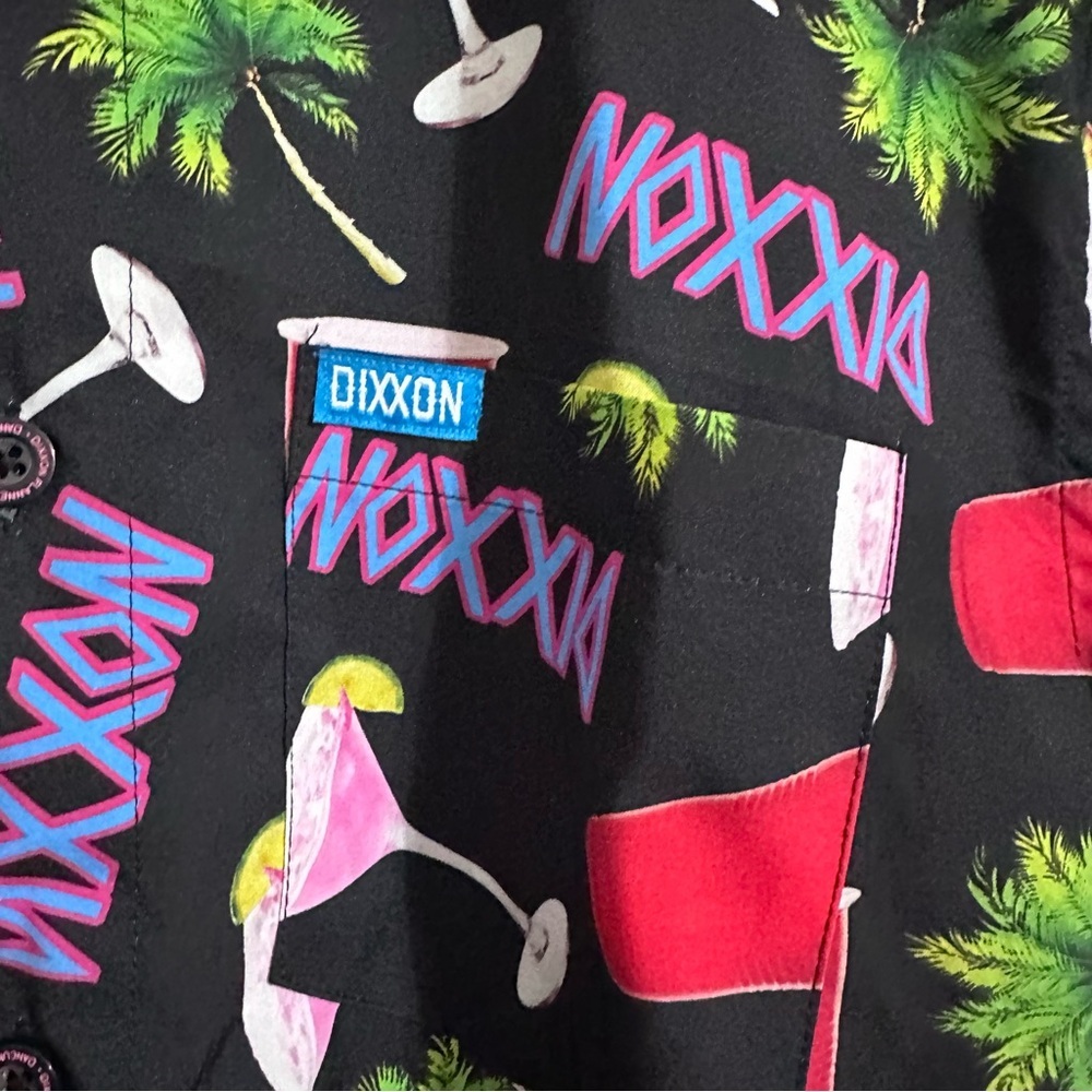 Dixon Dancun Party Wear Shirt Medium M Red Cup Palm Tree Gummy - Picture 6 of 11